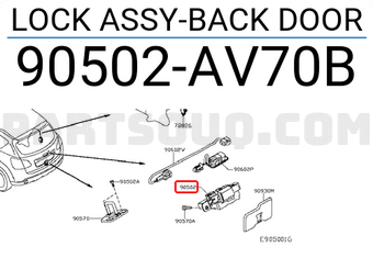 Nissan 90502AV70B LOCK ASSY-BACK DOOR