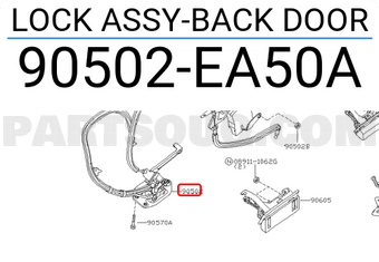 Nissan 90502EA50A LOCK ASSY-BACK DOOR