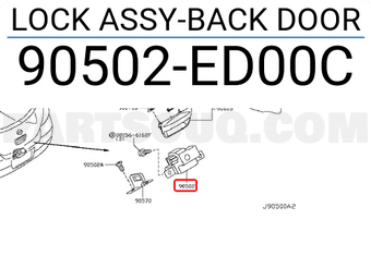 Nissan 90502ED00C LOCK ASSY-BACK DOOR