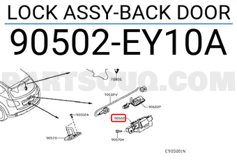 Nissan 90502EY10A LOCK ASSY-BACK DOOR