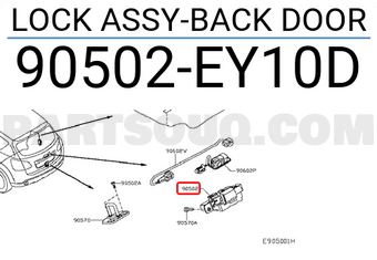 Nissan 90502EY10D LOCK ASSY-BACK DOOR