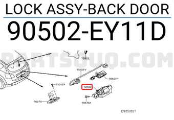 Nissan 90502EY11D LOCK ASSY-BACK DOOR