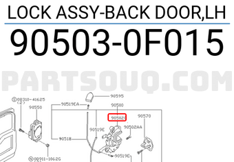 Nissan 905030F015 LOCK ASSY-BACK DOOR,LH
