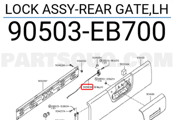 Nissan 90503EB700 LOCK ASSY-REAR GATE,LH
