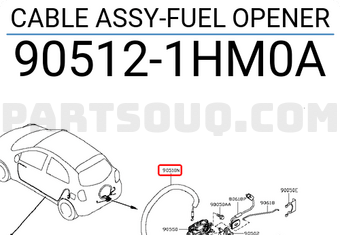 Nissan 905121HM0A CABLE ASSY-FUEL OPENER