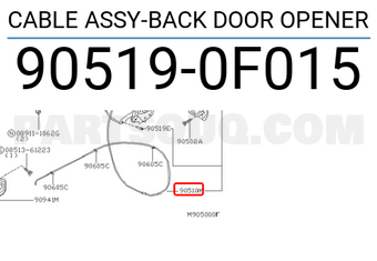 Nissan 905190F015 CABLE ASSY-BACK DOOR OPENER