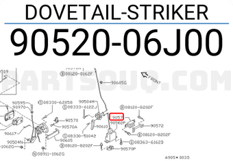 Nissan 9052006J00 DOVETAIL-STRIKER