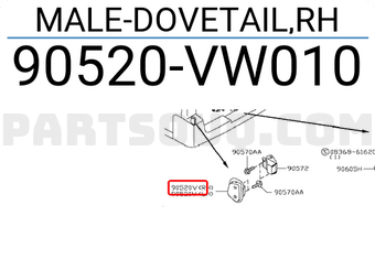 Nissan 90520VW010 MALE-DOVETAIL,RH