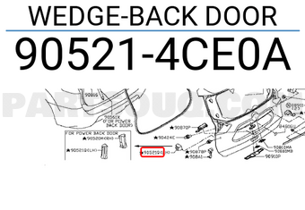 Nissan 905214CE0A WEDGE-BACK DOOR