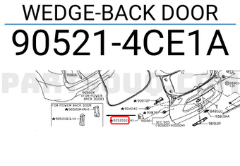 Nissan 905214CE1A WEDGE-BACK DOOR