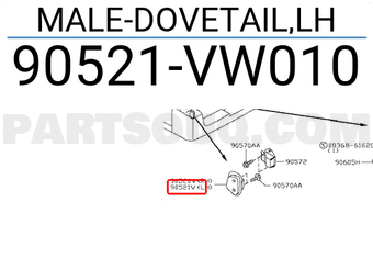 Nissan 90521VW010 MALE-DOVETAIL,LH