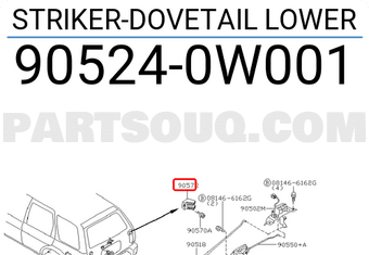 Nissan 905240W001 STRIKER-DOVETAIL LOWER