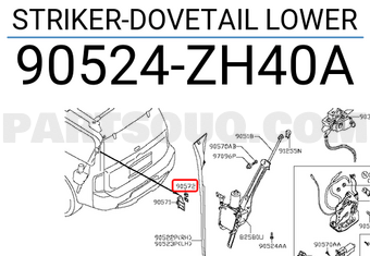Nissan 90524ZH40A STRIKER-DOVETAIL LOWER
