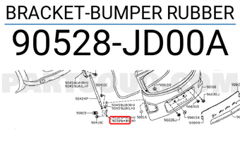 Nissan 90528JD00A BRACKET-BUMPER RUBBER