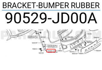 Nissan 90529JD00A BRACKET-BUMPER RUBBER