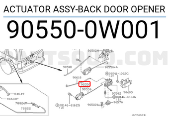 Nissan 905500W001 ACTUATOR ASSY-BACK DOOR OPENER