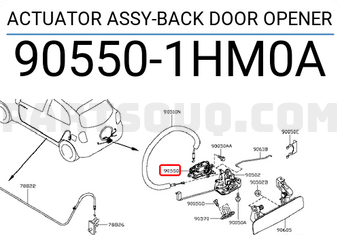 Nissan 905501HM0A ACTUATOR ASSY-BACK DOOR OPENER