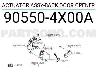 Nissan 905504X00A ACTUATOR ASSY-BACK DOOR OPENER
