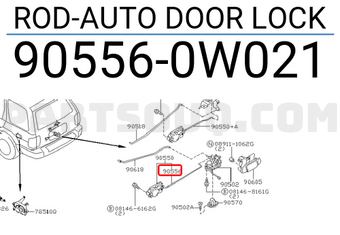 Nissan 905560W021 ROD-AUTO DOOR LOCK
