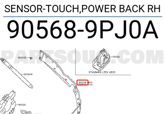 Nissan 905689PJ0A SENSOR-TOUCH,POWER BACK RH