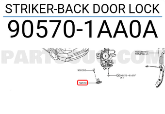 Nissan 905701AA0A STRIKER-BACK DOOR LOCK