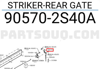 Nissan 905702S40A STRIKER-REAR GATE