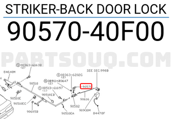 Nissan 9057040F00 STRIKER-BACK DOOR LOCK