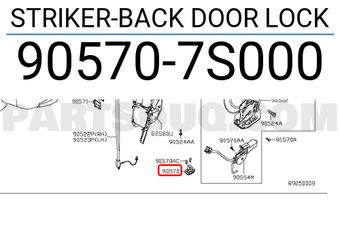 Nissan 905707S000 STRIKER-BACK DOOR LOCK