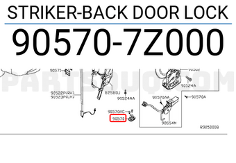 Nissan 905707Z000 STRIKER-BACK DOOR LOCK