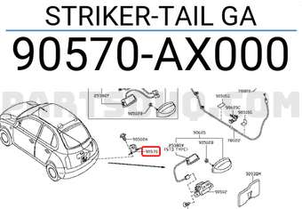Nissan 90570AX000 STRIKER-TAIL GA