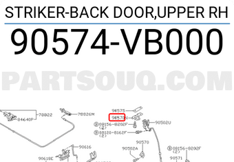 Nissan 90574VB000 STRIKER-BACK DOOR,UPPER RH