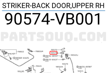 Nissan 90574VB001 STRIKER-BACK DOOR,UPPER RH