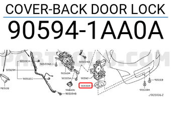 Nissan 905941AA0A COVER-BACK DOOR LOCK