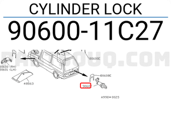 Nissan 9060011C27 CYLINDER LOCK