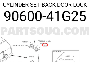 Nissan 9060041G25 CYLINDER SET-BACK DOOR LOCK
