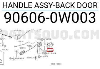 Nissan 906060W003 HANDLE ASSY-BACK DOOR
