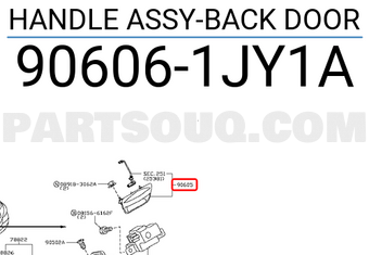 Nissan 906061JY1A HANDLE ASSY-BACK DOOR