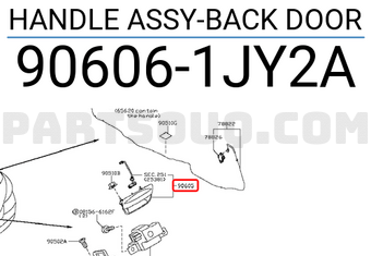 Nissan 906061JY2A HANDLE ASSY-BACK DOOR