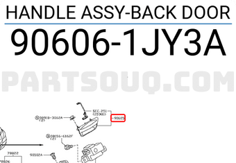 Nissan 906061JY3A HANDLE ASSY-BACK DOOR