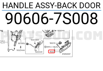 Nissan 906067S008 HANDLE ASSY-BACK DOOR