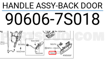 Nissan 906067S018 HANDLE ASSY-BACK DOOR