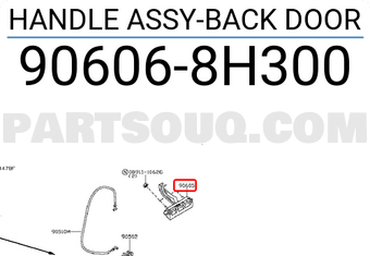 Nissan 906068H300 HANDLE ASSY-BACK DOOR