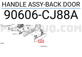 Nissan 90606CJ88A HANDLE ASSY-BACK DOOR