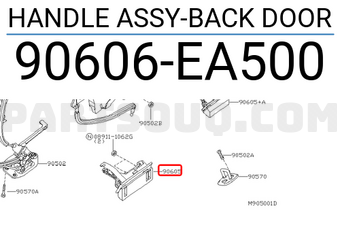 Nissan 90606EA500 HANDLE ASSY-BACK DOOR