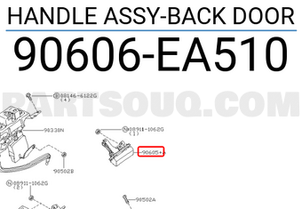 Nissan 90606EA510 HANDLE ASSY-BACK DOOR