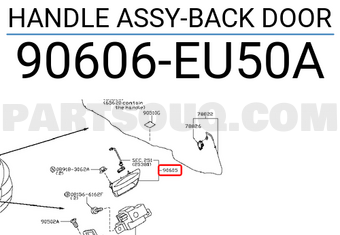 Nissan 90606EU50A HANDLE ASSY-BACK DOOR