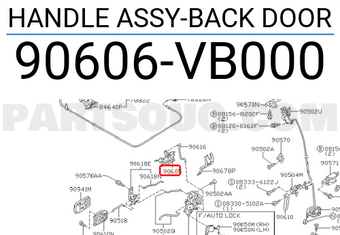 Nissan 90606VB000 HANDLE ASSY-BACK DOOR