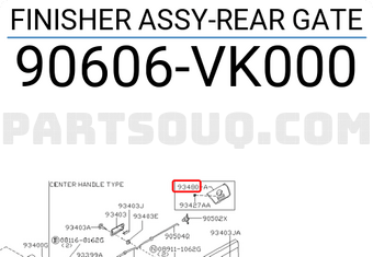 Nissan 90606VK000 FINISHER ASSY-REAR GATE