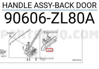 Nissan 90606ZL80A HANDLE ASSY-BACK DOOR