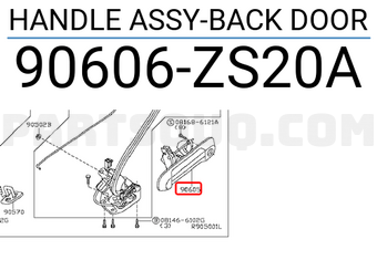 Nissan 90606ZS20A HANDLE ASSY-BACK DOOR